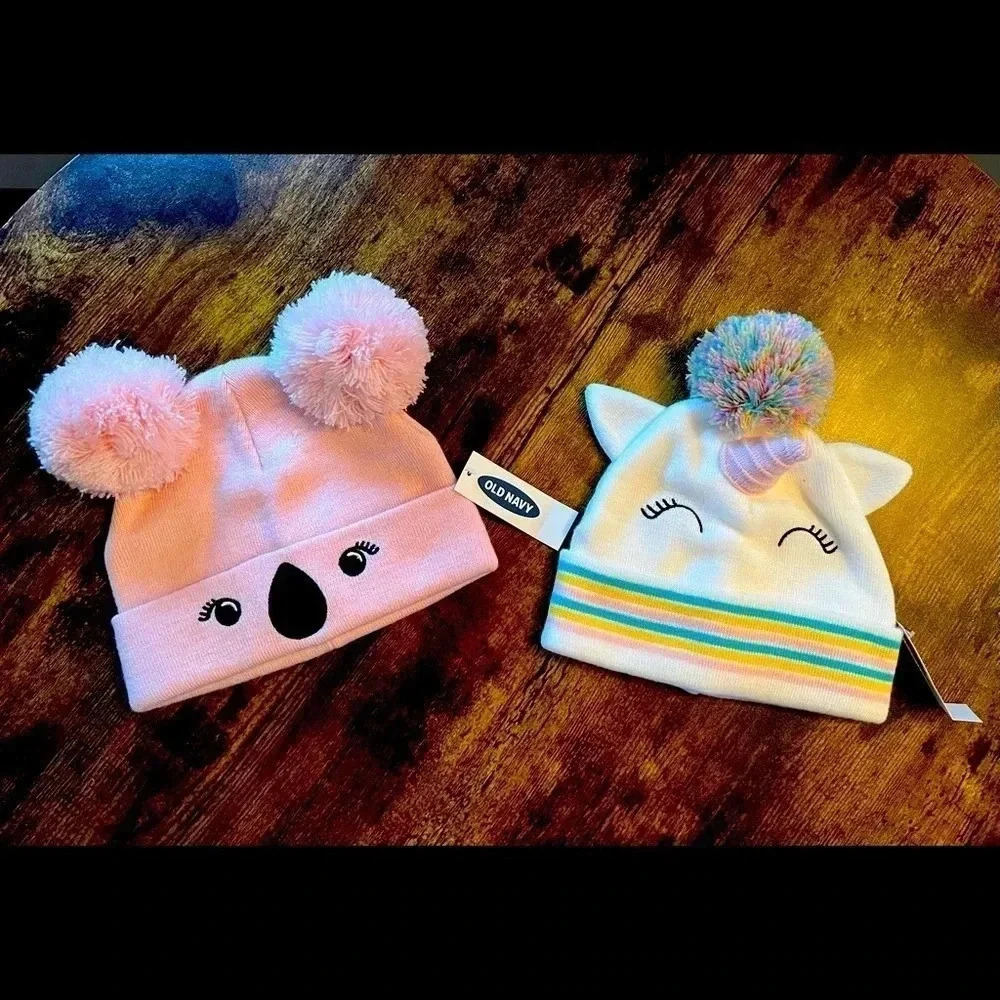 BUNDLE: 2 Old Navy animal stocking hats for kids